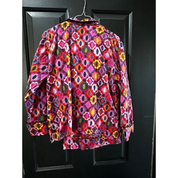 Lesley Evers Women's Multicolor 100% Cotton Kathryn Pajamas Set Size M - Picture 7 of 10